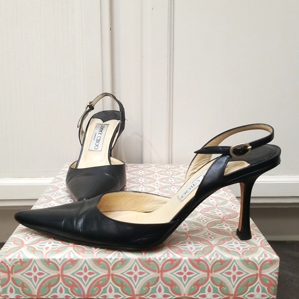 Jimmy Choo Black Slingback Heels